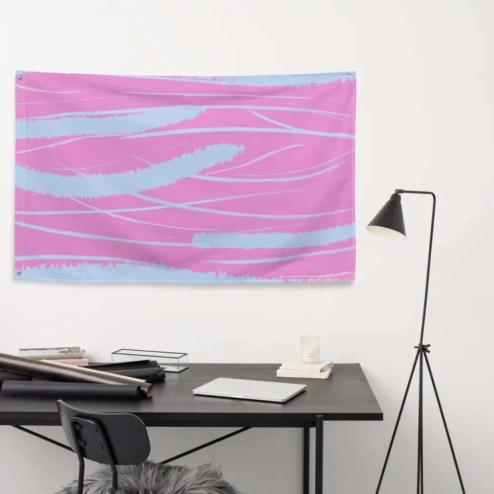 Whimsical Blue & Pink All-Over Flag product image (9)