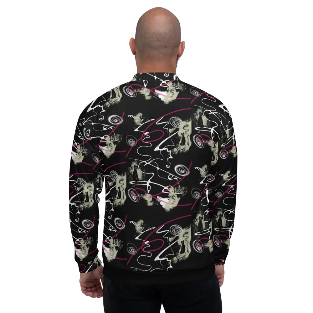 ScribbleWear 'Black Cat' Unisex Bomber Zip Jacket product image (4)