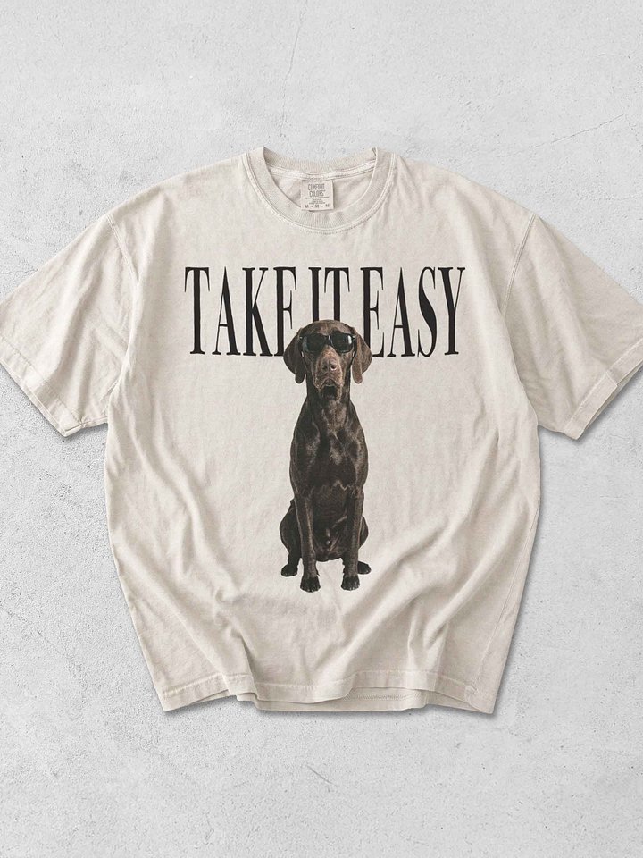 Take It Easy '90s Pop Vintage-Style T-Shirt for German Shorthaired Pointer(Liver) Owners product image (1)