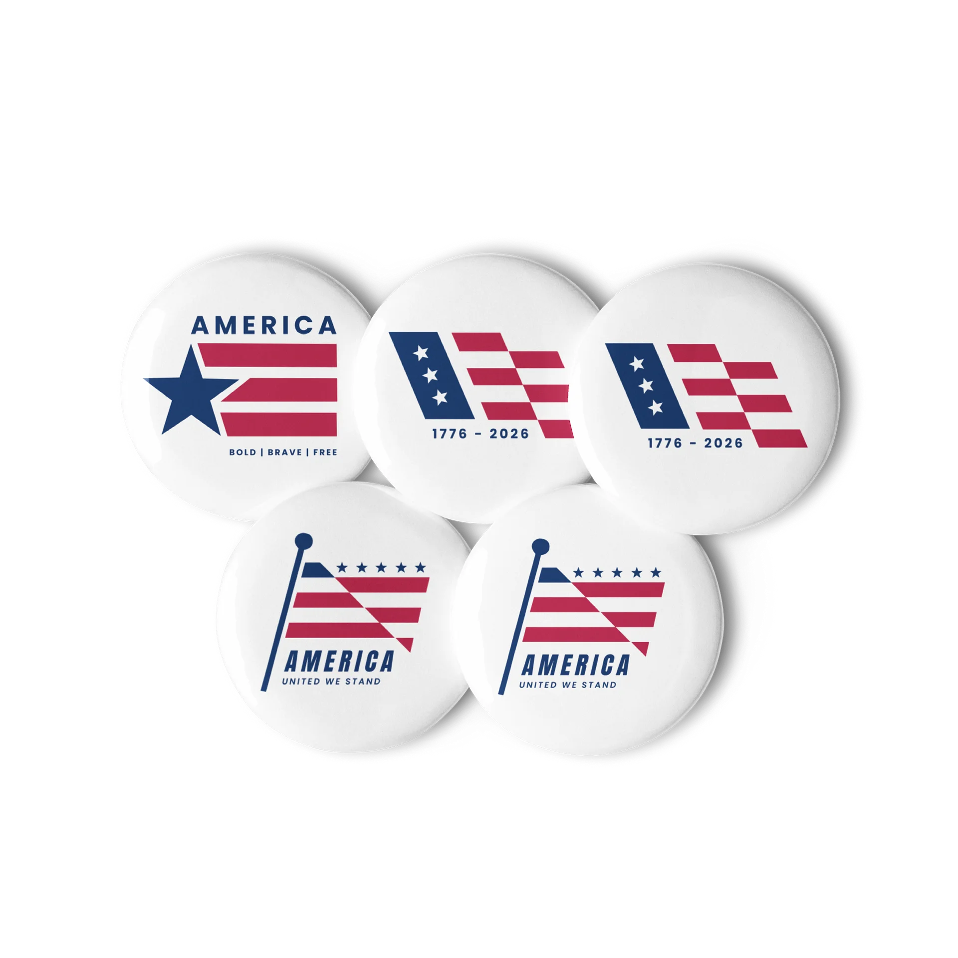 American Flag Icon Pin Button Set product image (2)