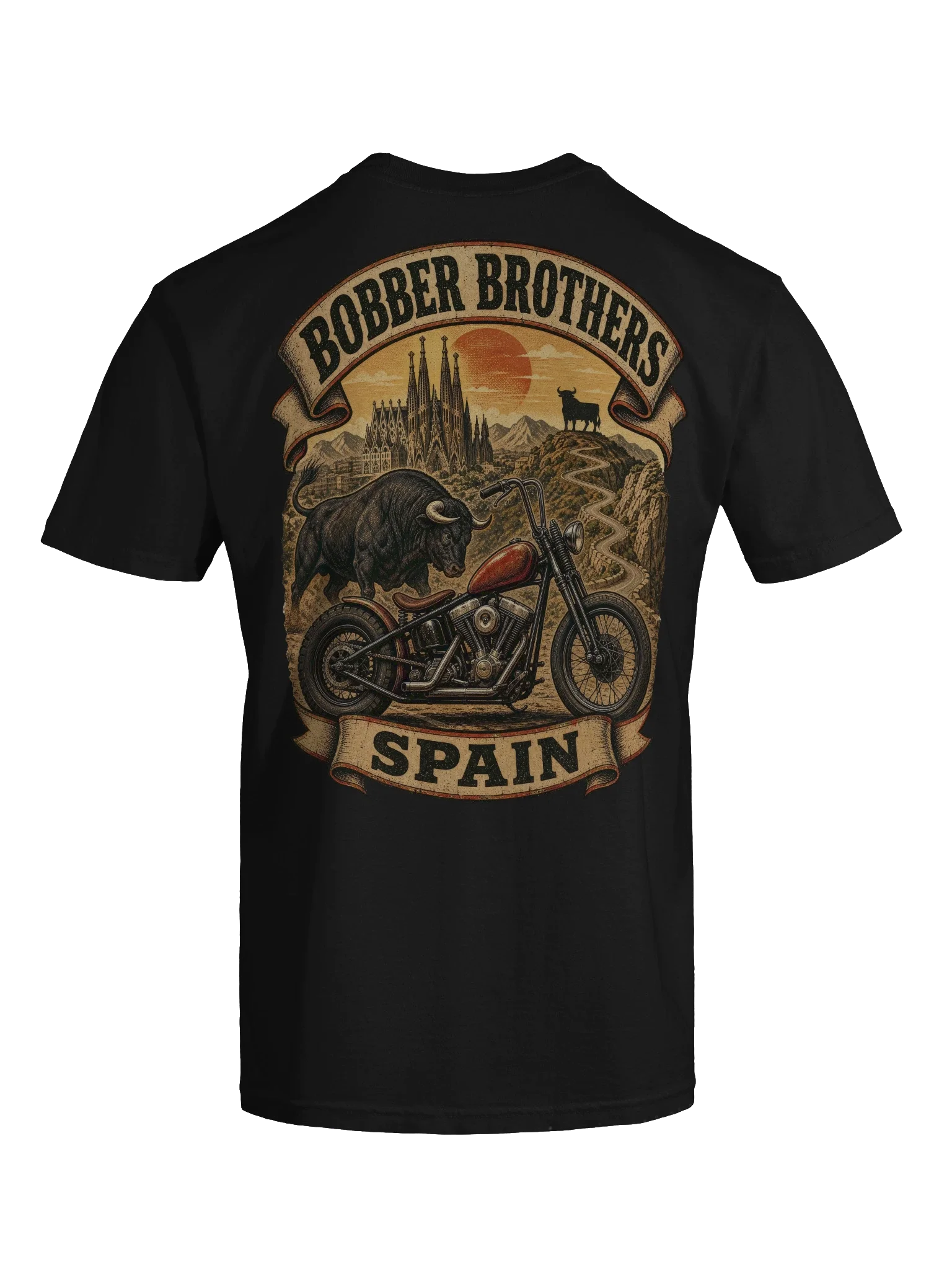 Spain motorcycle t-shirt design by Bobber Brothers