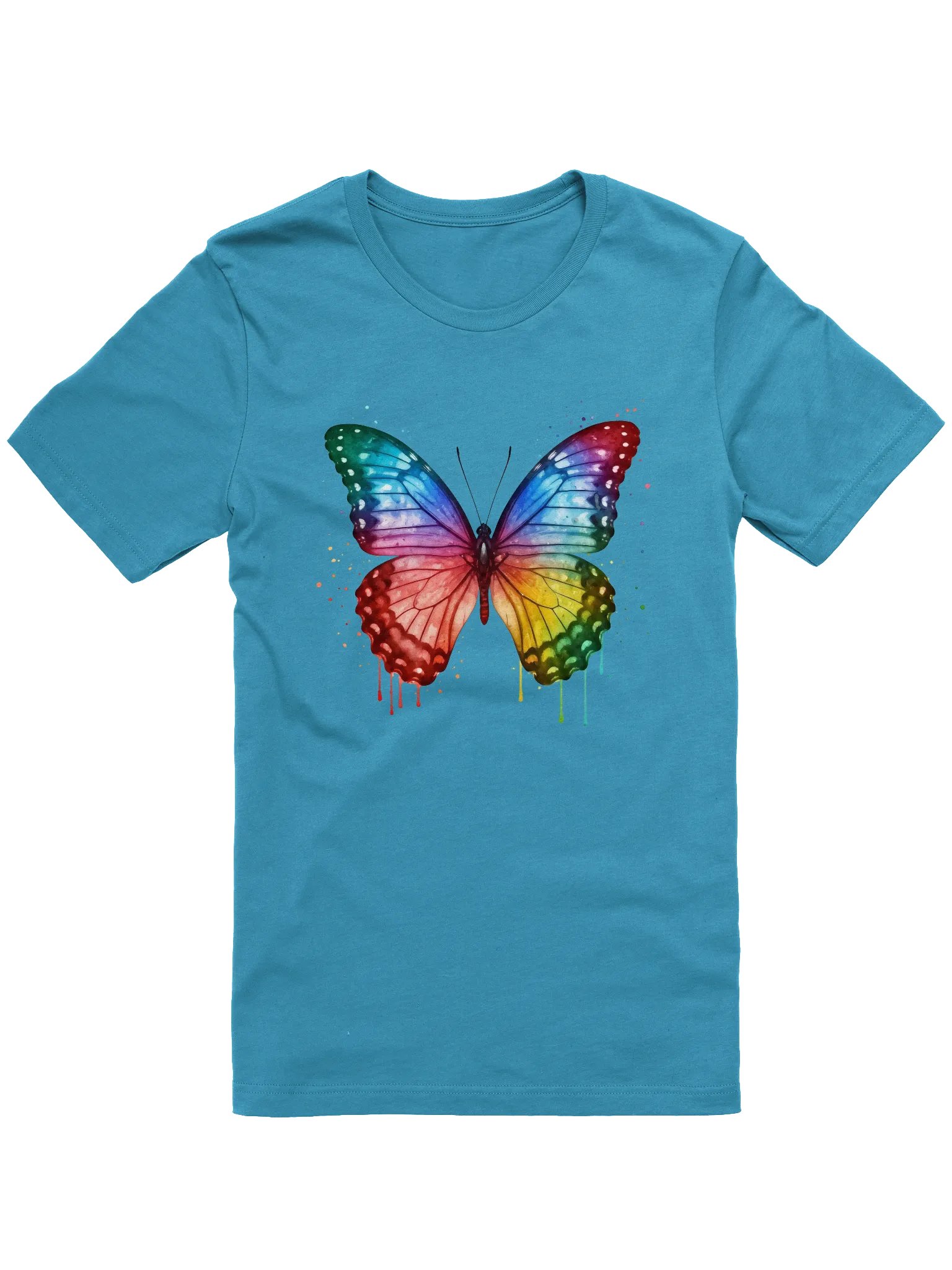 Rainbow Cascade Butterfly Watercolor Tee product image (3)