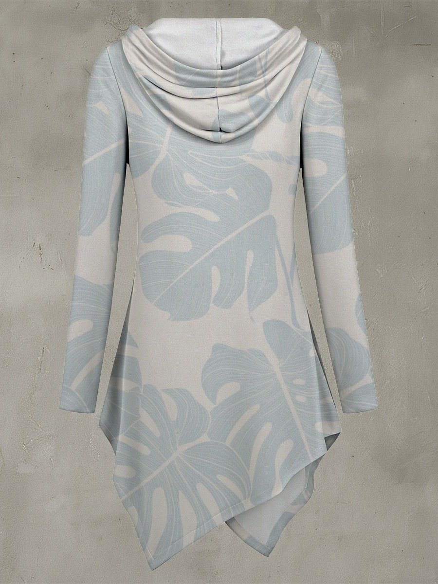 Monstera Leaf Crossover Longline Hoodie product image (2)