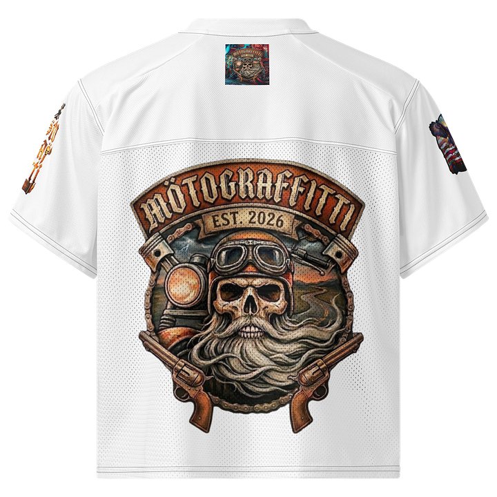 MötoGraffitti MotoMan White Football Jersey product image (2)