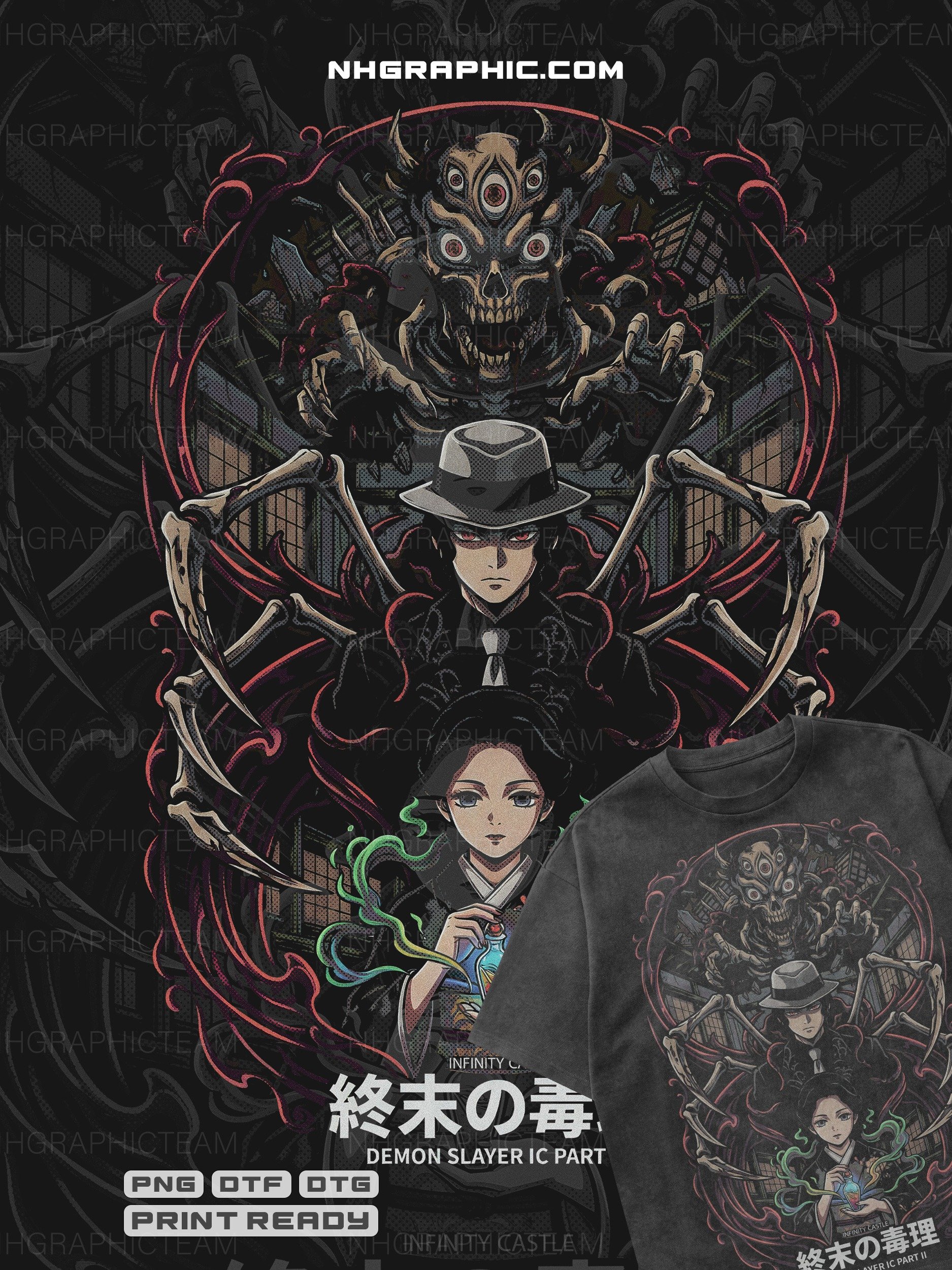 16 Exclusive Demon Slayer Halftone Shirt PNGs product image (8)