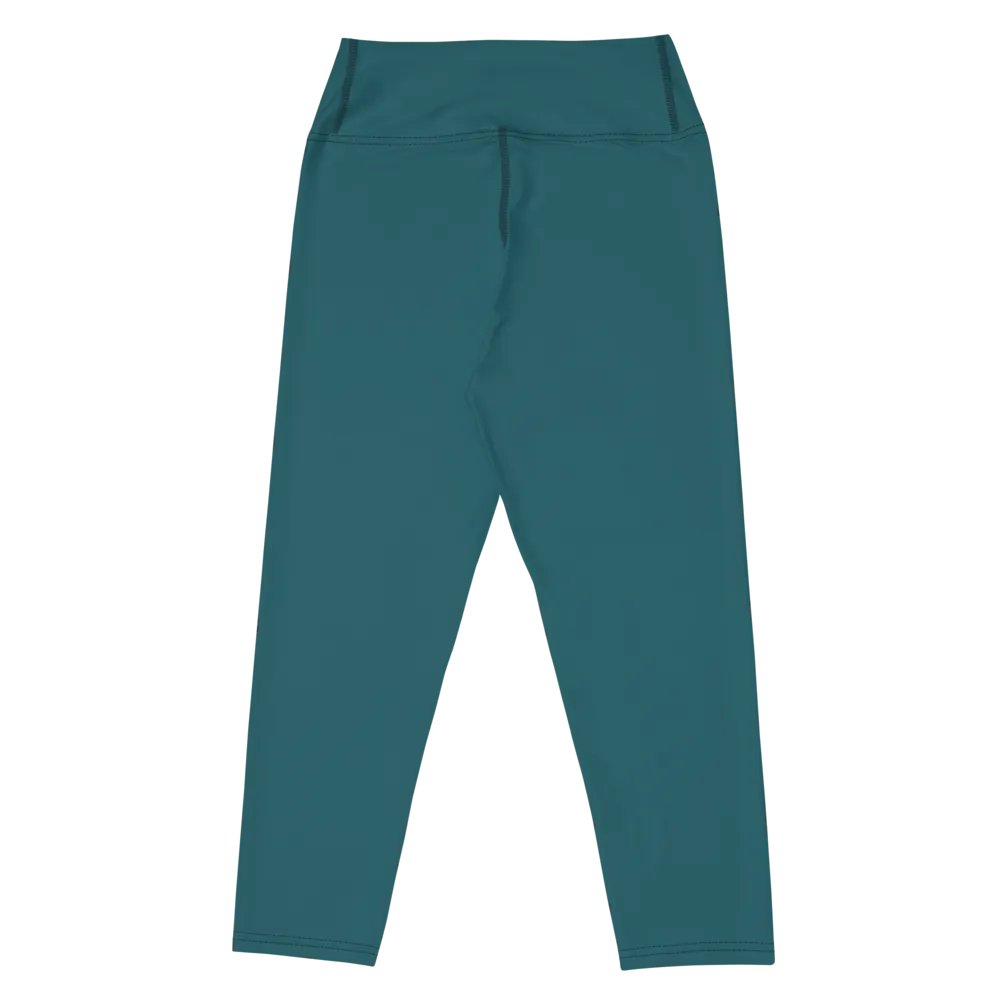 Teal High-Waist Capri Leggings product image (8)