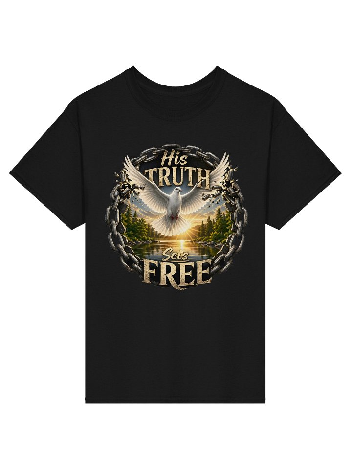 His Truth Sets Free – Christian Graphic T-Shirt product image (1)