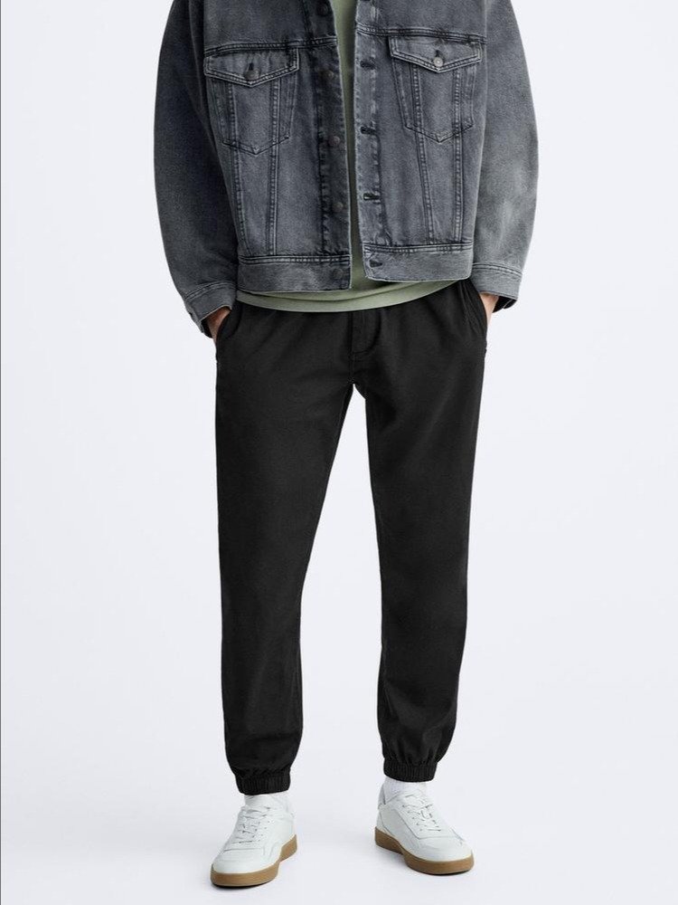 POPLIN JOGGER WAIST TROUSERS product image (6)