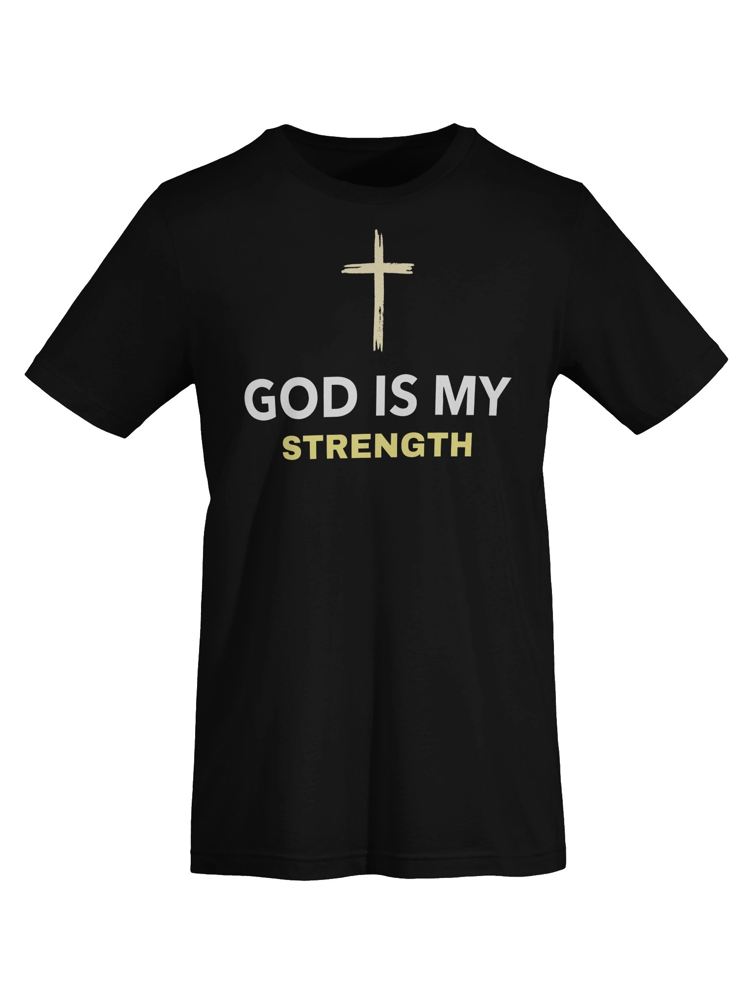 God Is My Strength Christian T-Shirt Cross Faith Jesus Gift product image (4)
