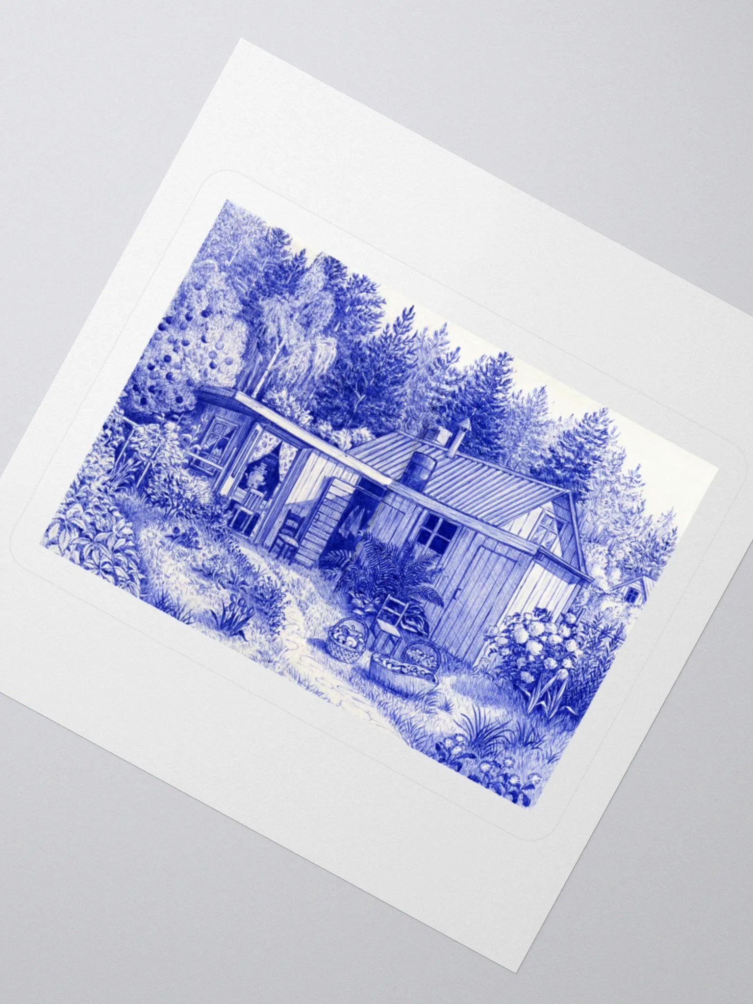 Cottage cabin illustration sticker product image (3)