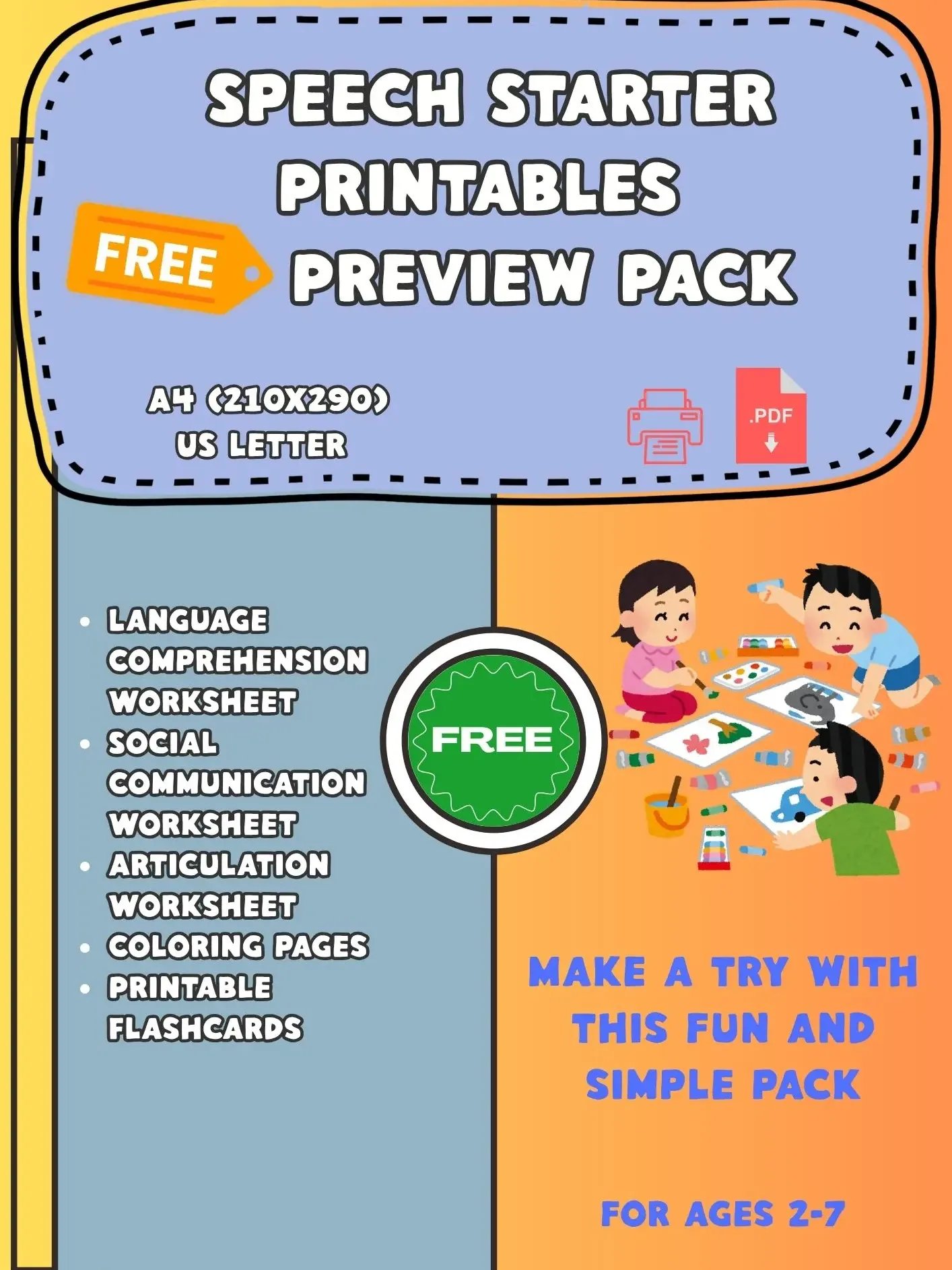Speech Starter Printables: Free Preview Pack product image (1)