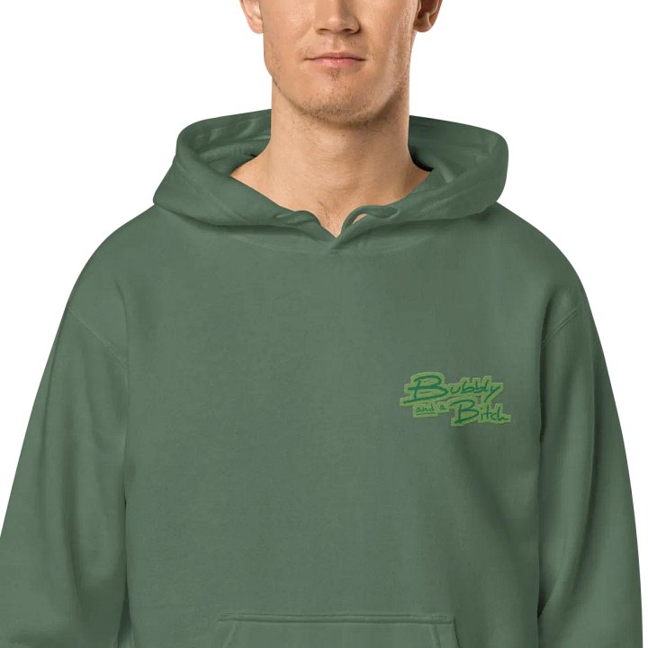 Bubbly and a B*tch (L.C. leaf design) embroidered pigment-dyed hoodie product image (12)