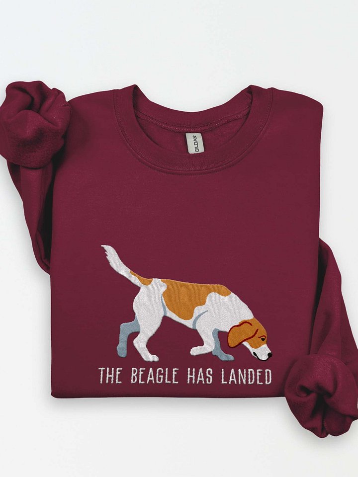 The Beagle Has Landed Sweatshirt (Embroidered) of a Beagle(Lemon) product image (1)