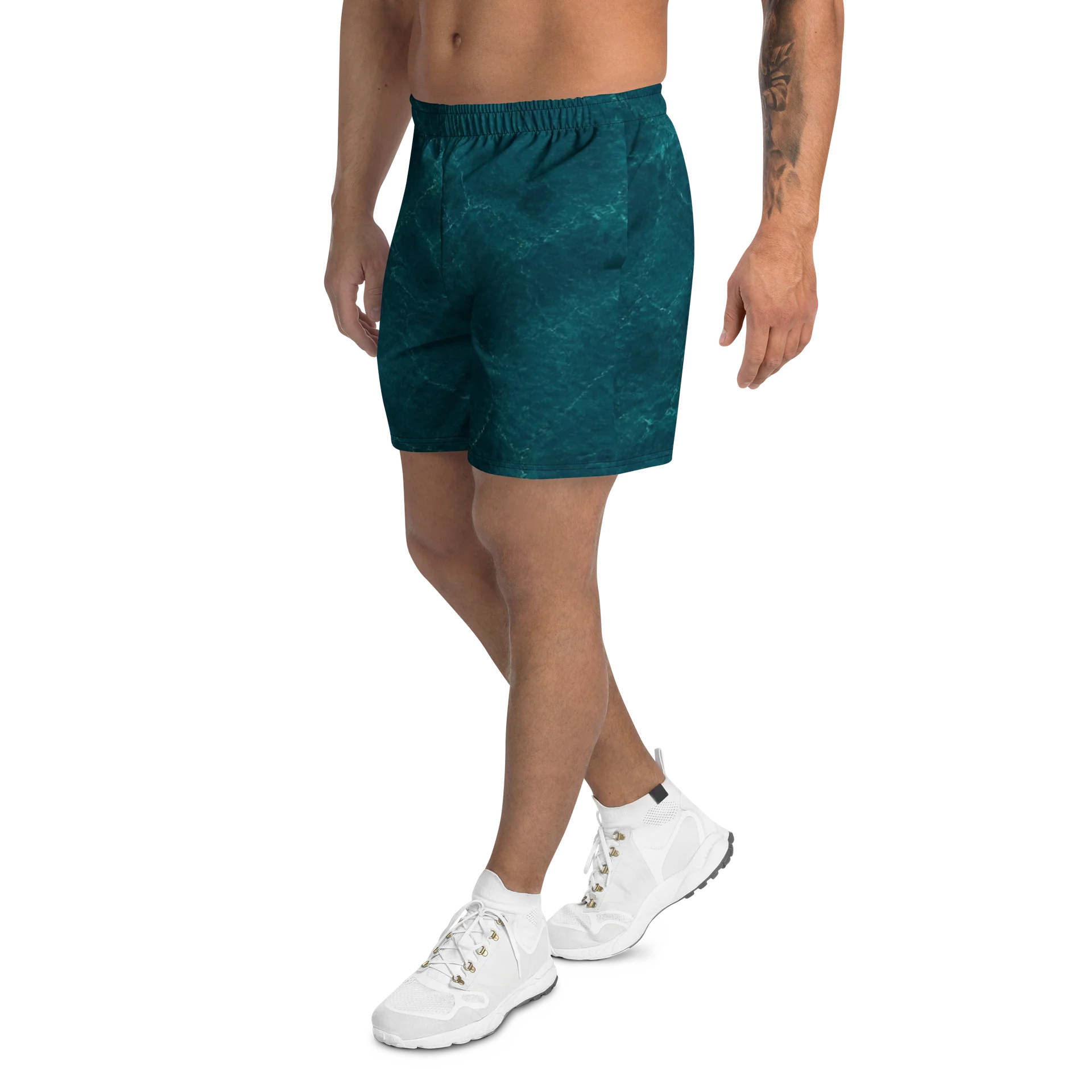"A701" Teal Ripple Athletic Long Shorts product image (3)
