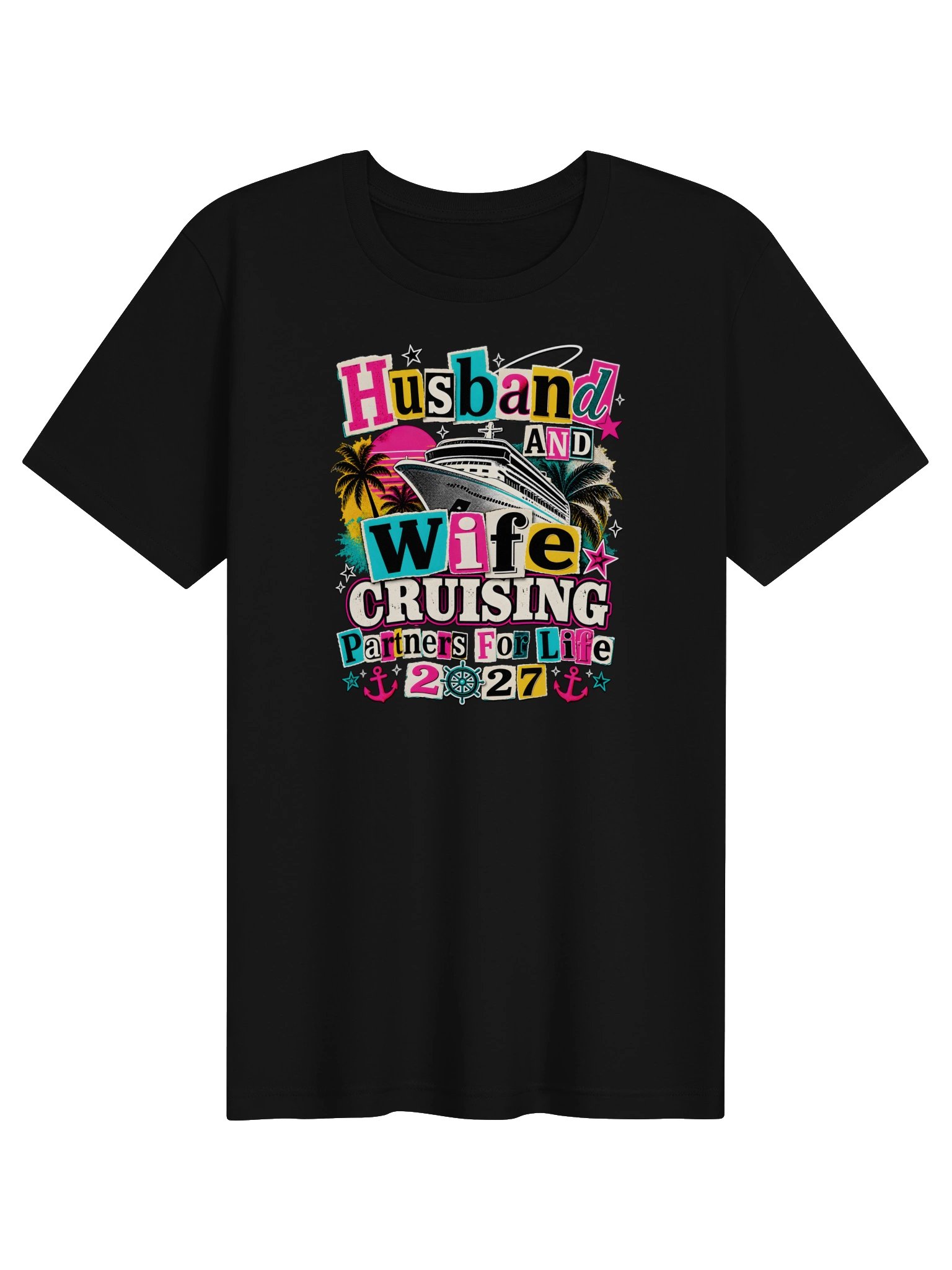 Husband & Wife Cruising Partners for Life 2027 T-Shirt | Couples Cruise Tee product image (1)
