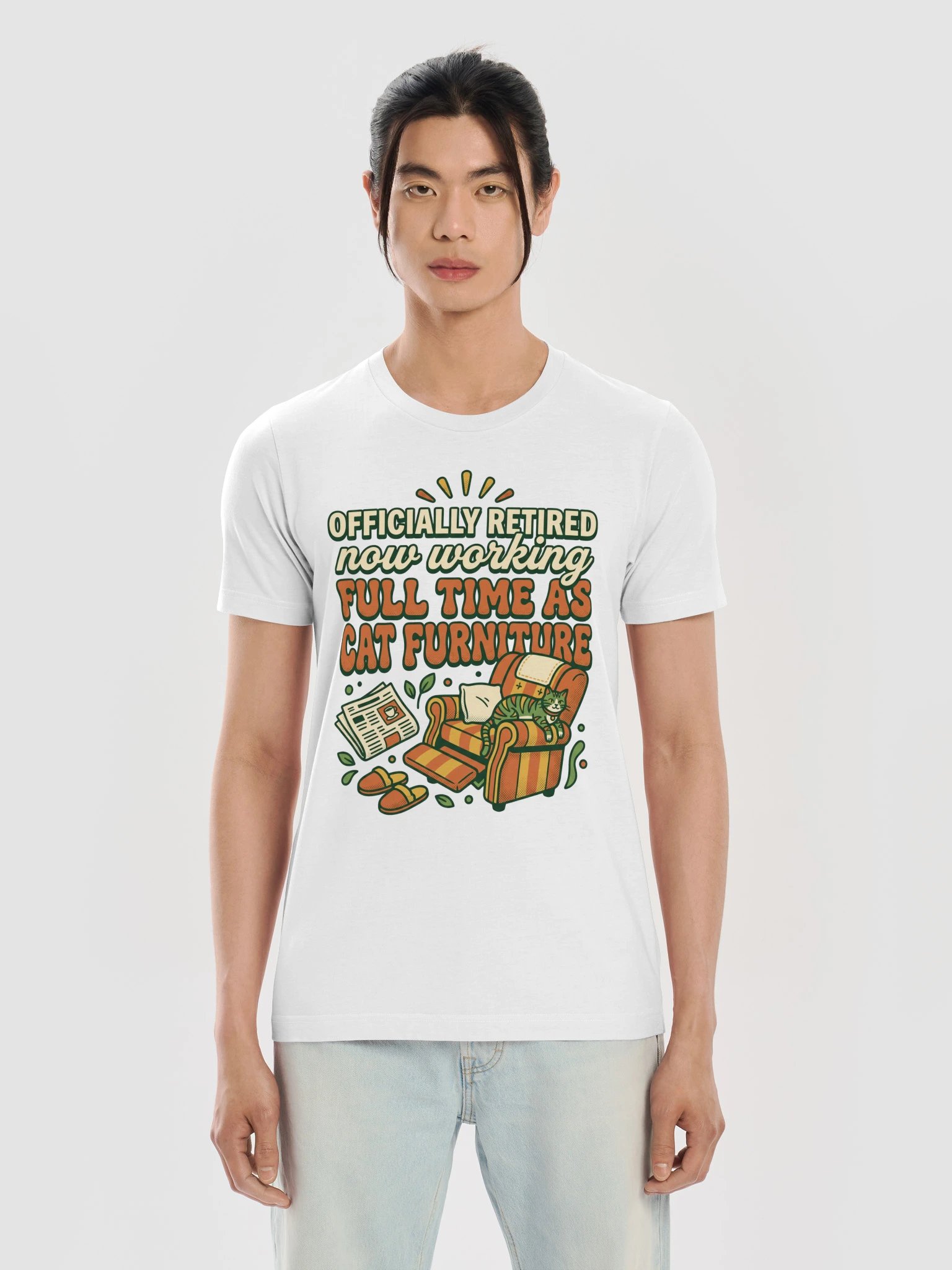 Officially Retired Now Working Full Time As Cat Furniture Shirt product image (5)