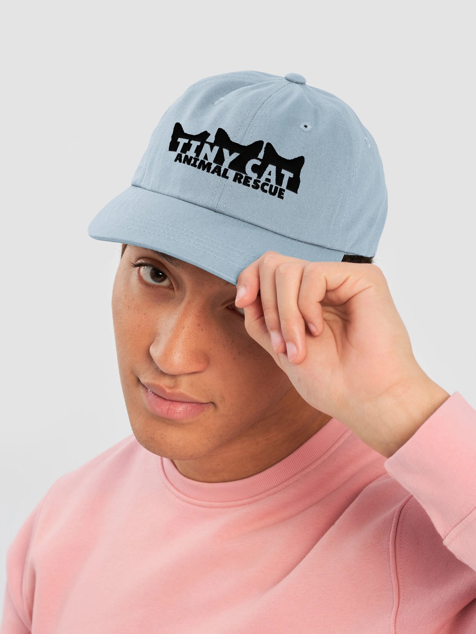 Tiny Cat Embroidered Hat (Black Logo) product image (5)