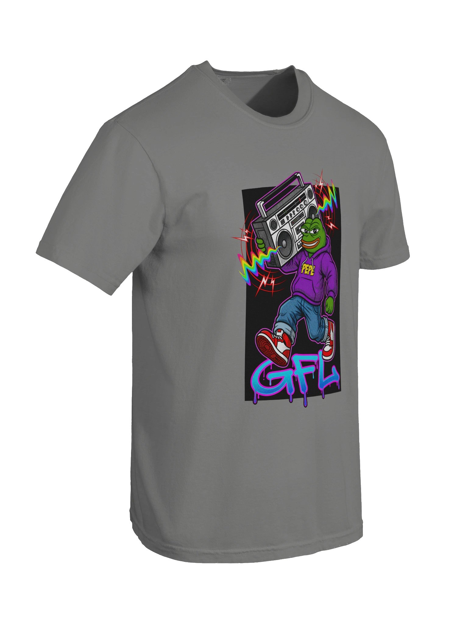 GFL Boombox Blast – Neon Hip-Hop Frog Tee | Green Frog Labs Street Culture product image (38)