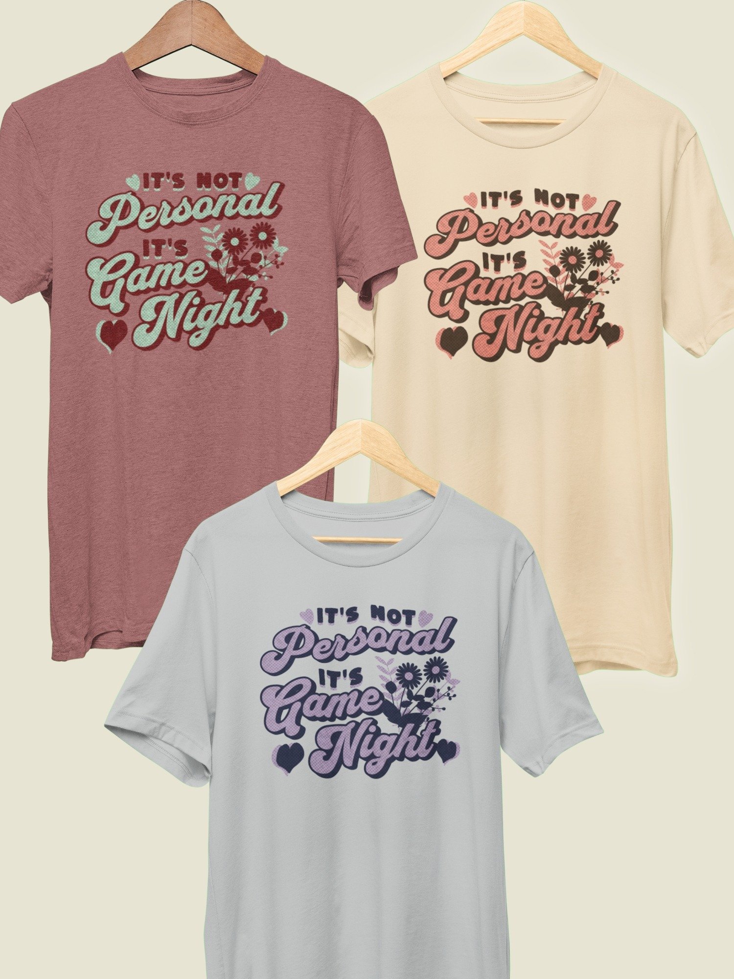 Retro Floral Board Gamer Girl Shirt, It's not Personal It's Game night, on Heather Orchid product image (4)