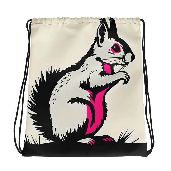 Magenta Flair Squirrel Drawstring Bag product image (1)