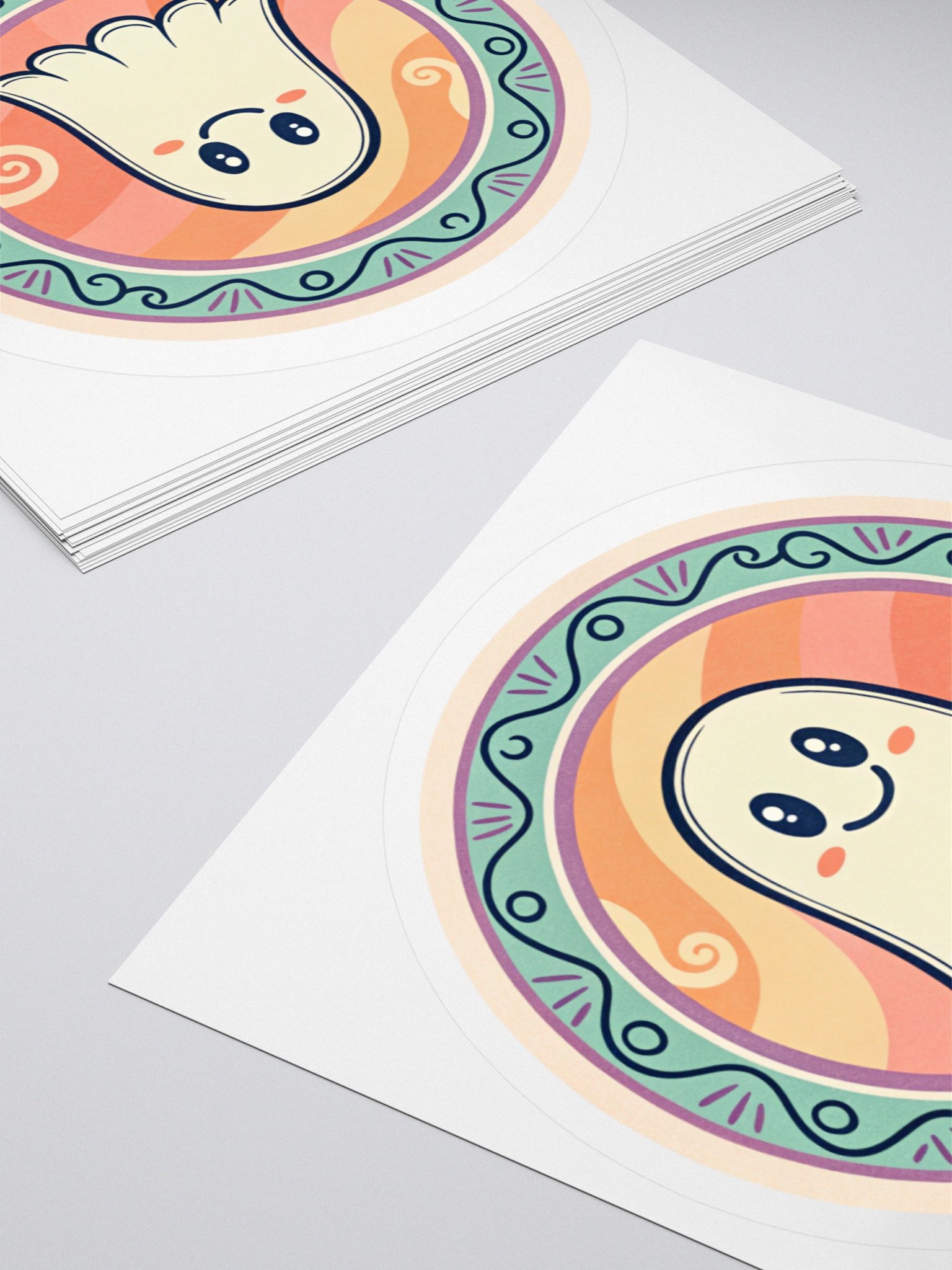 Retro Ghost Kiss Cut Sticker product image (12)