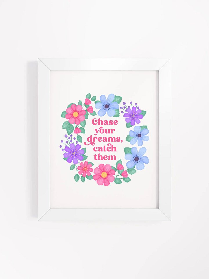Chase your dreams catch them - Motivational Wall Art White product image (1)