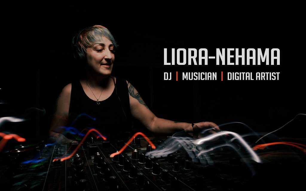 Написання



 

Liora-Nehama mixing at a DJ console in a dark setting, with colourful light trails across the equipment.
