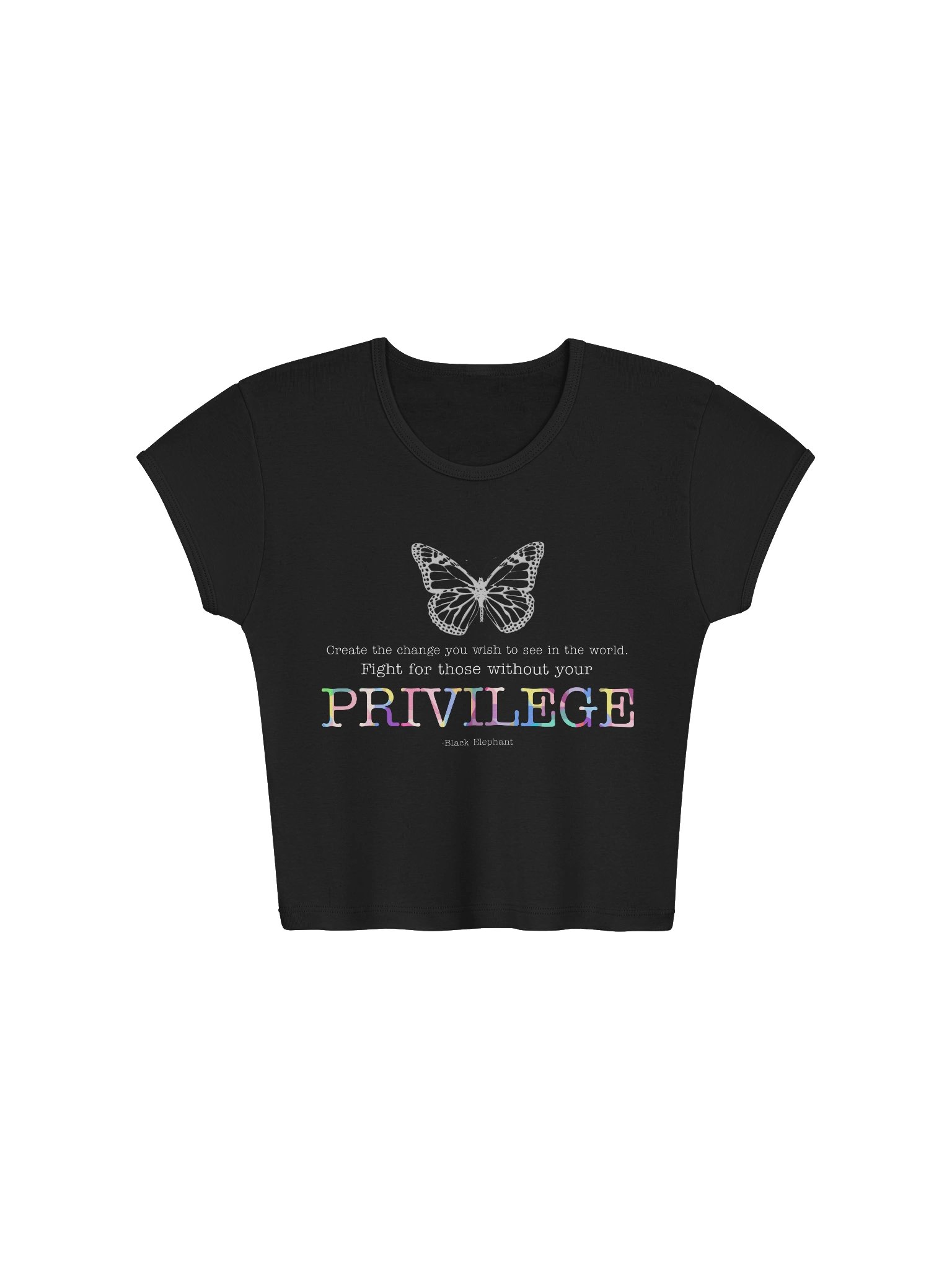 Create the Change-Privilege Butterfly Fitted Crop Top product image (1)