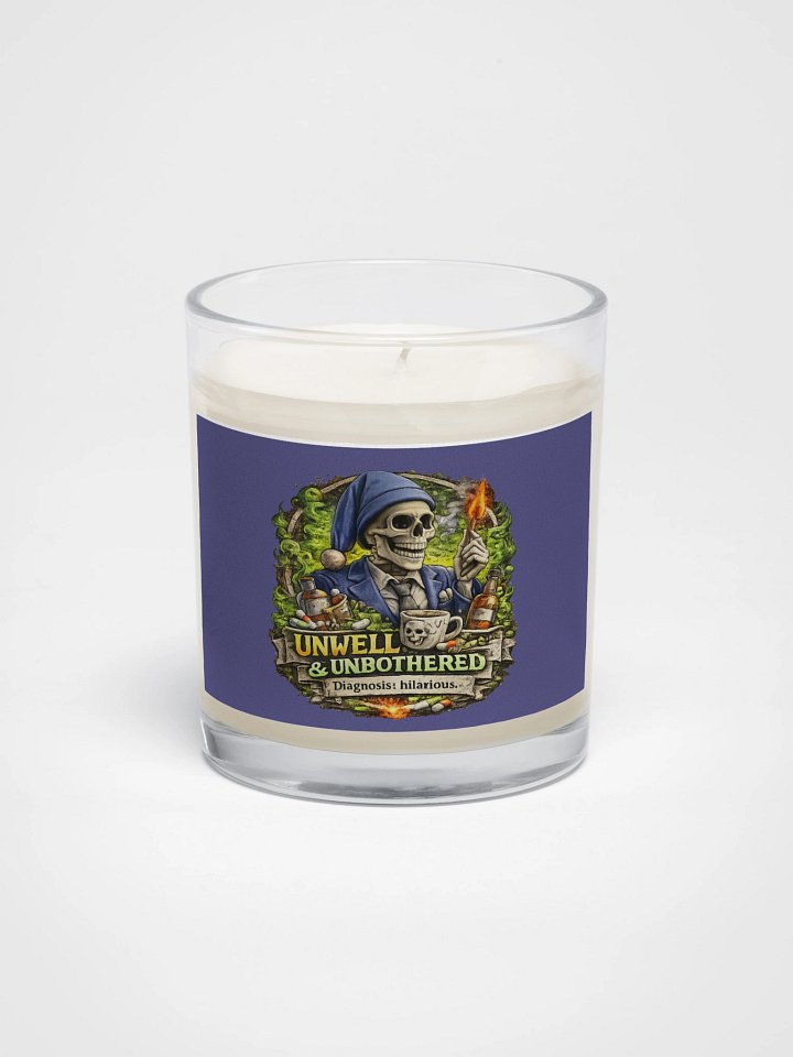 ''Unwell & Unbothered'' Soy Wax Candle In A Clear Glass Jar product image (1)