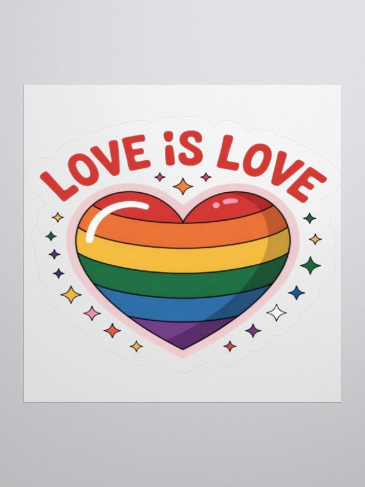 Exclusive 'Love is Love' Rainbow Heart Sticker – High-Quality Vinyl for Indoor Use product image (3)