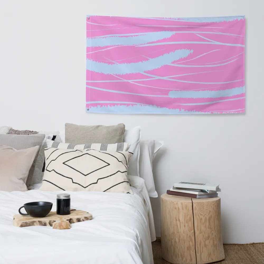 Whimsical Blue & Pink All-Over Flag product image (4)