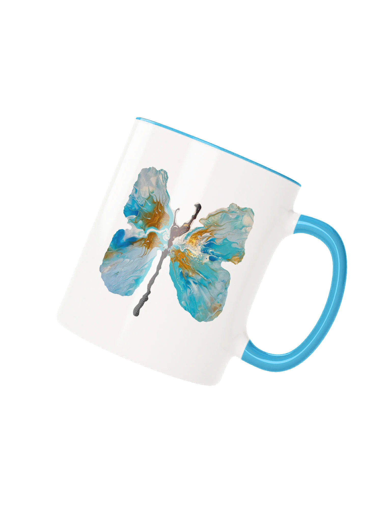 Gold and Blue Butterfly Mug product image (2)