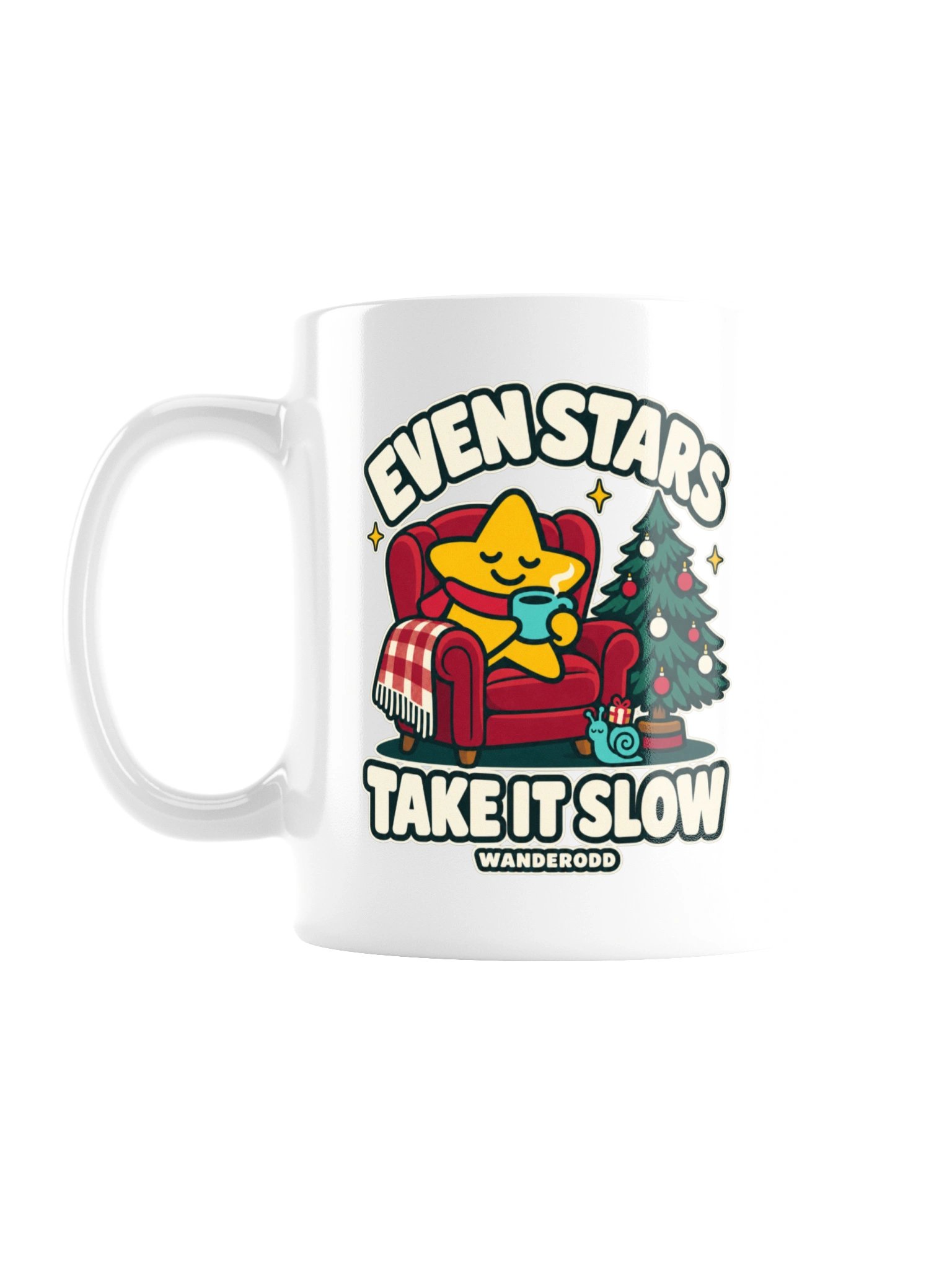 Christmas Star White Coffee Mug – Take It Slow | WanderOdd product image (1)