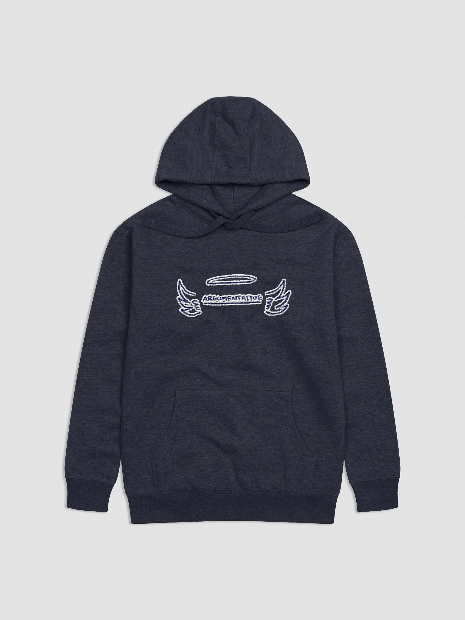 ANGELIC (lg. navy + white bubble design) embroidered heavyweight hoodie product image (1)