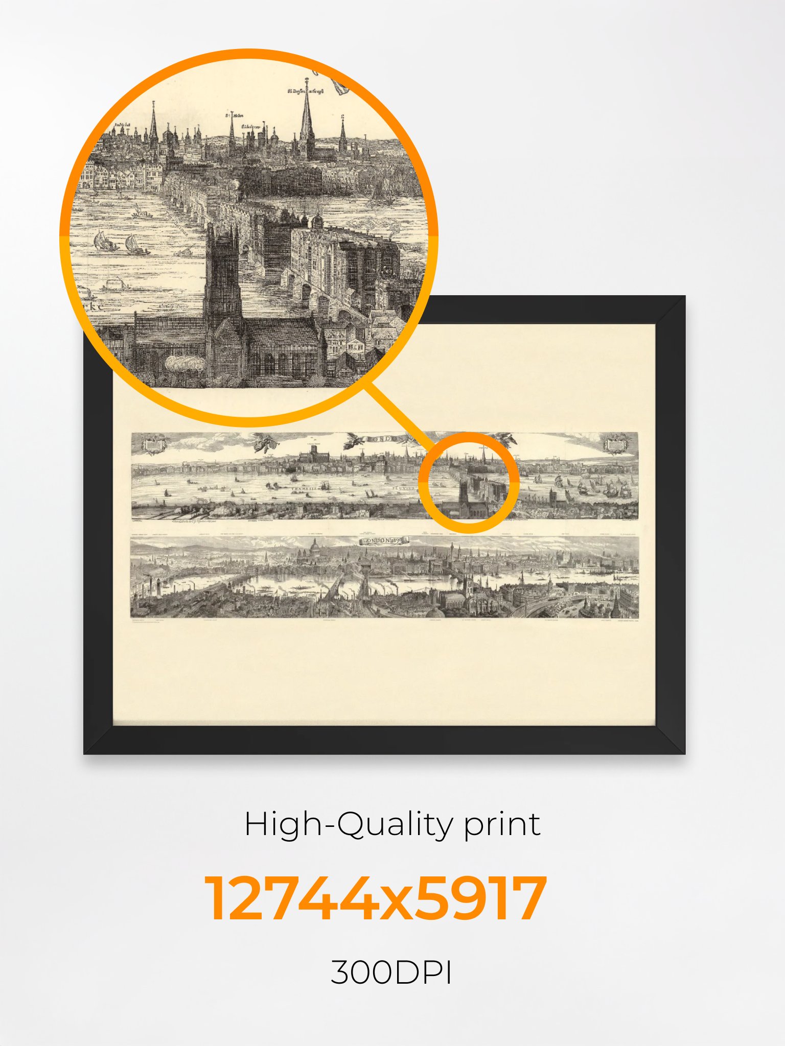 London 1616 vs. 1890 (Framed Poster Print) product image (4)