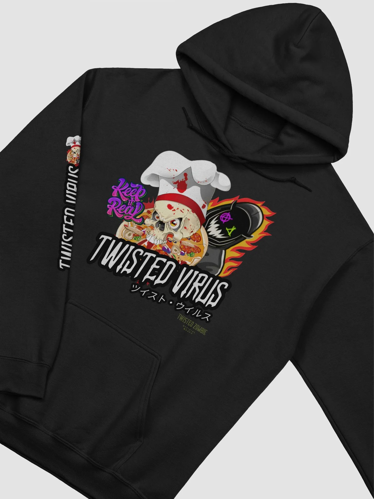 Twisted Virus: KEEP IT REAL Pizza Man Hoodie. product image (1)