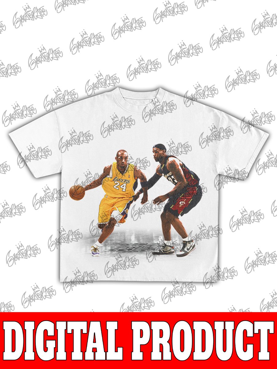 Kobe Bryant vs. LeBron James Vintage 90s Bootleg Graphic Design product image (2)