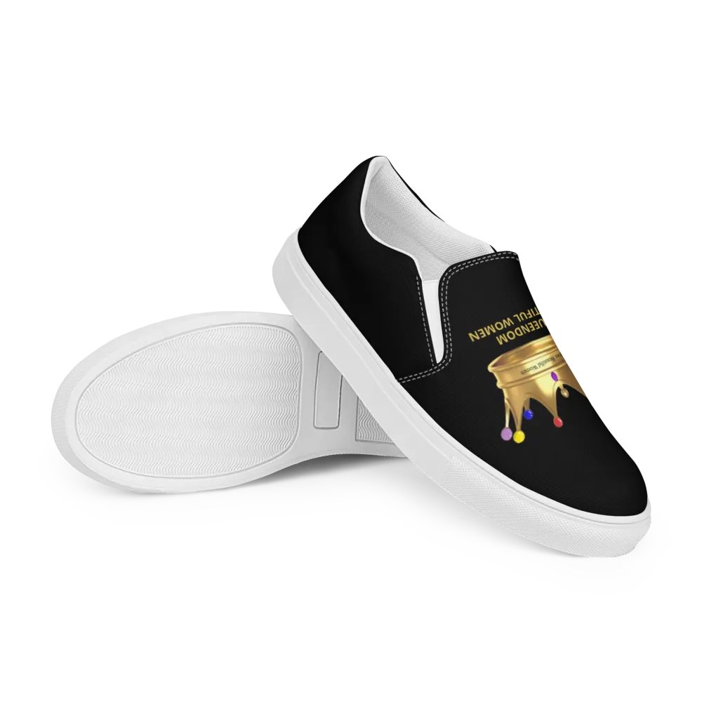 Queendom Beautiful Women Crown Canvas Shoes /Black (TM) product image (5)