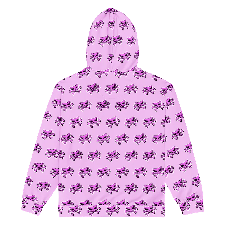 (Light Mode) Pink Kat Skull Zip Hoodie product image (2)