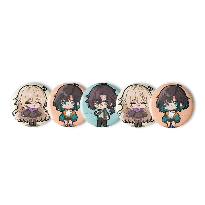 Chibi Trio Set of Pin Buttons product image (2)