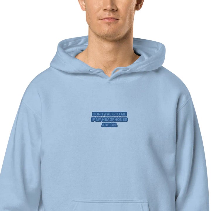 HEADPHONES ON (creek design) embroidered pigment hoodie product image (2)