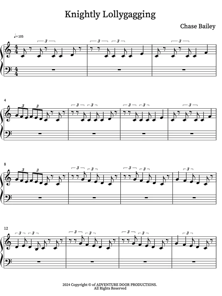 Knightly Lollygagging - Piano product image (1)