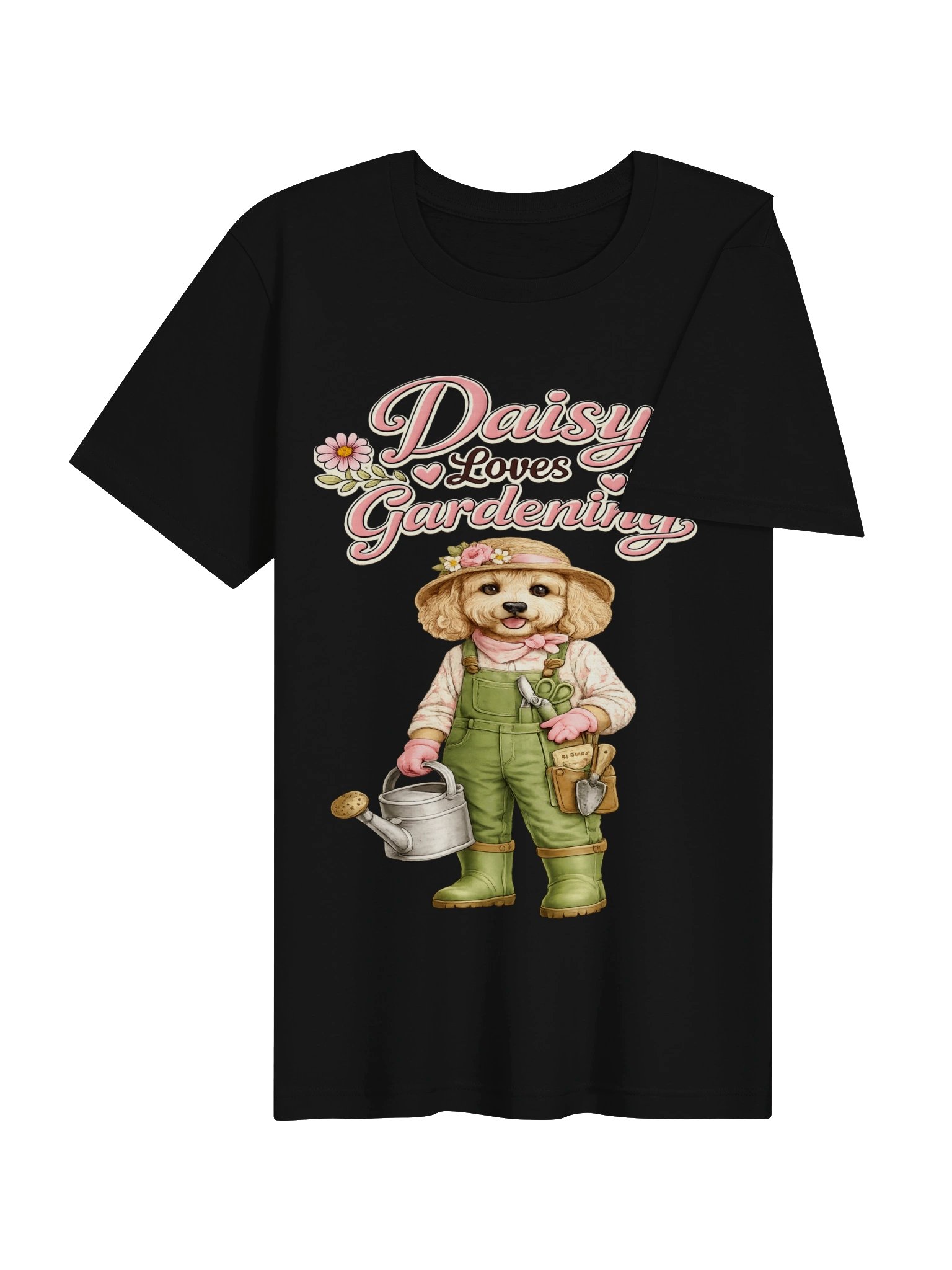 Daisy Loves Gardening Cute Dog Adult Tee product image (4)