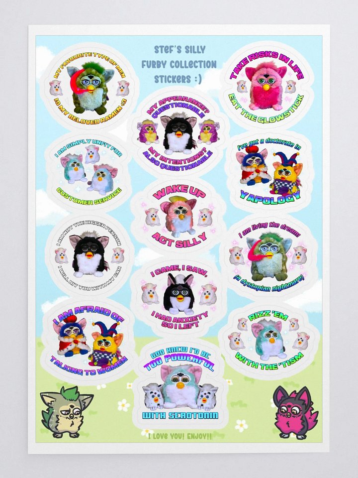 Silly Furby Sticker Sheet 2 product image (1)