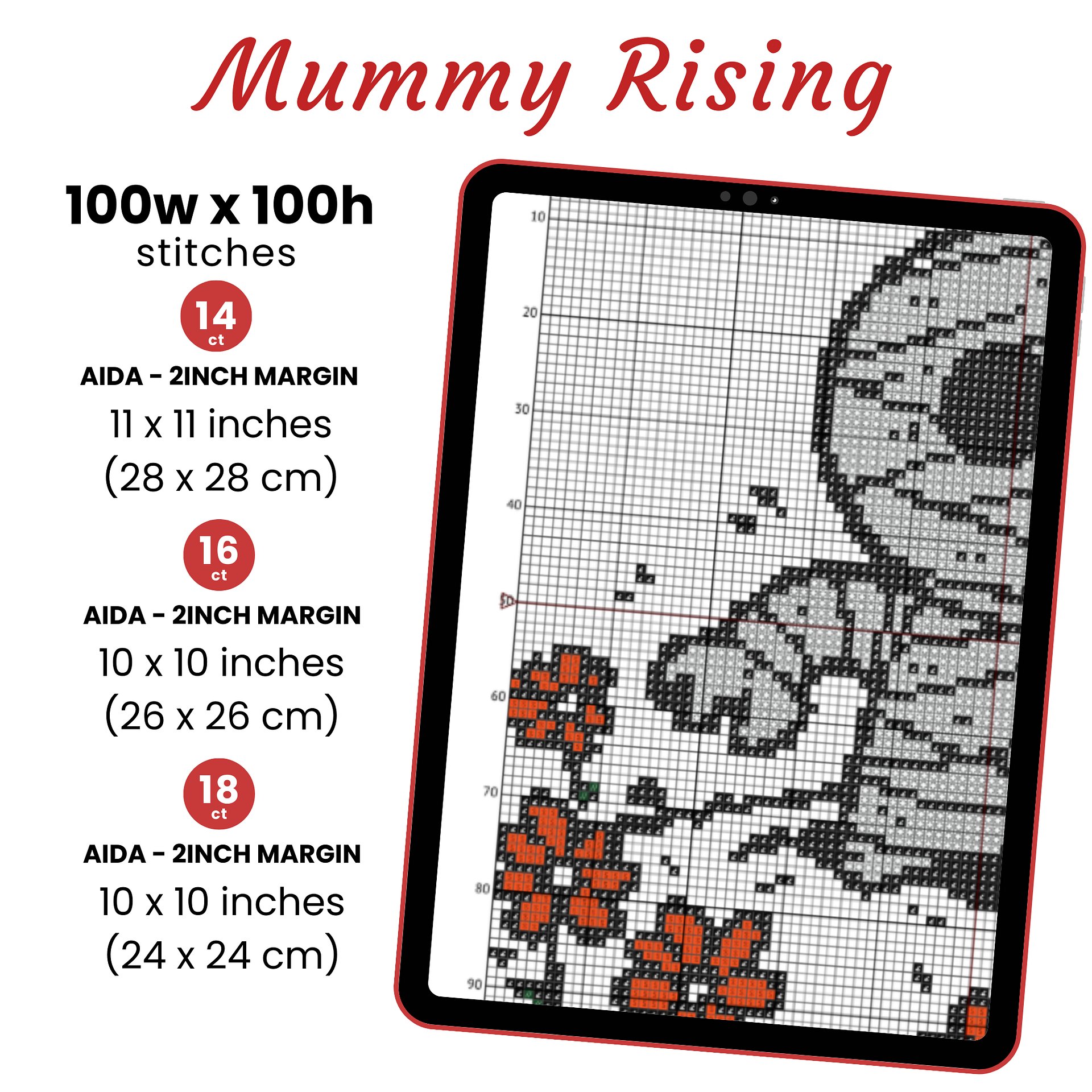 Mummy Rising Cross Stitch Pattern product image (2)