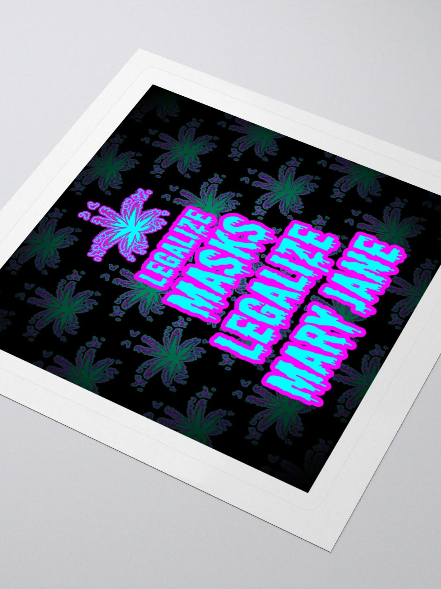 Legalize Masks Mary Jane Cannabis Sticker, Weird Weed Leaf Chronic Illness Art product image (3)