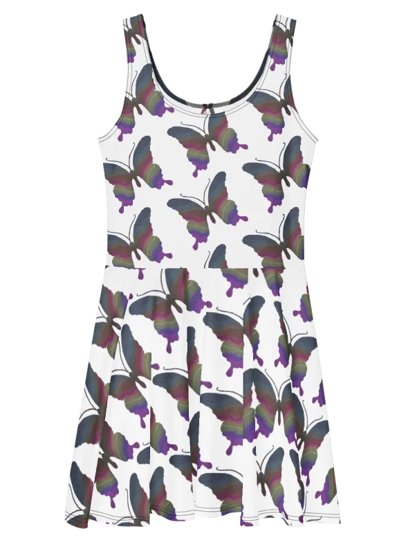 Ethereal Butterfly Drift – All-Over Print Skater Dress product image (1)