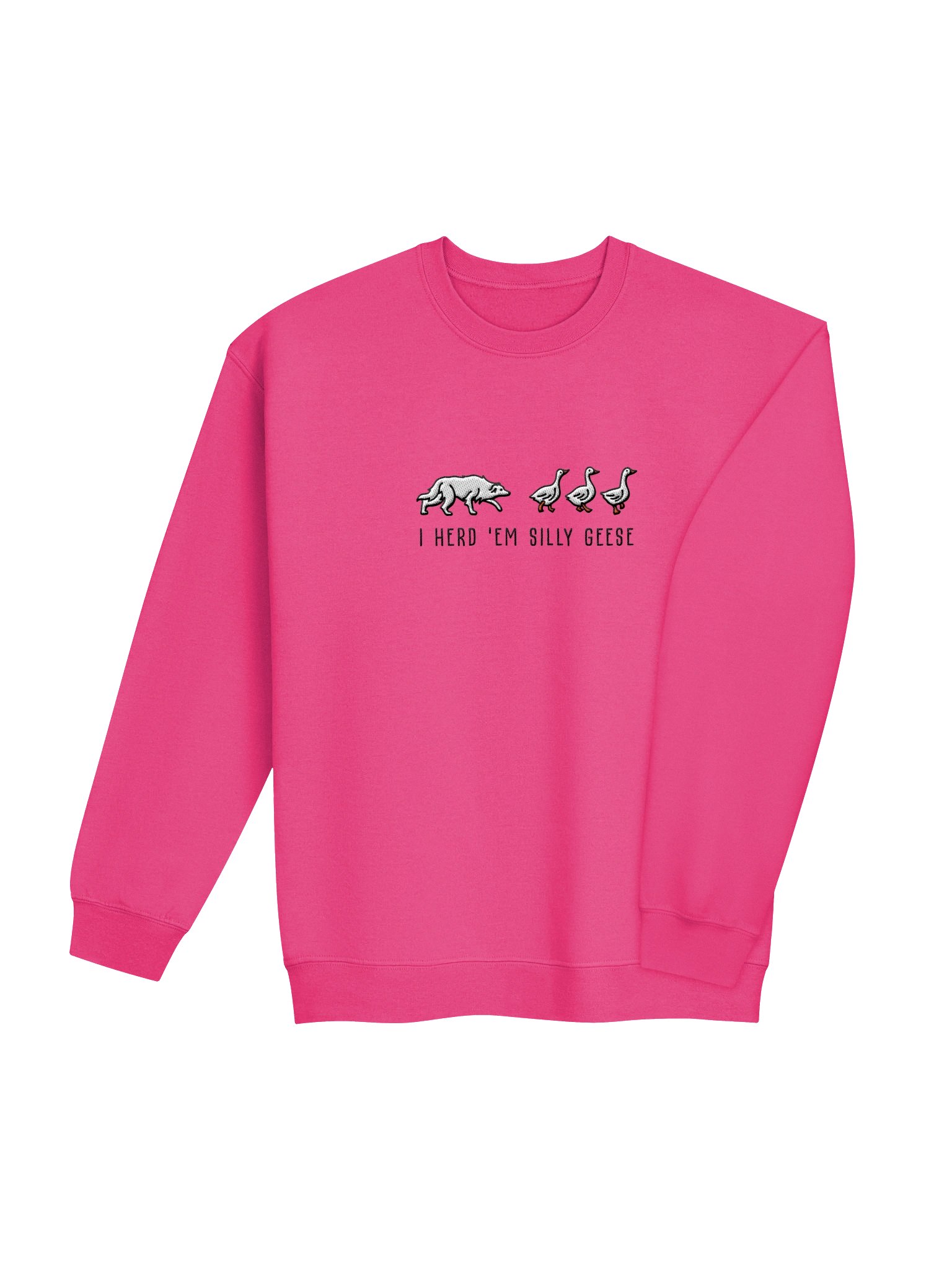 I Herd 'Em Silly Geese Sweatshirt(Embroidered) of a Border Collie(White) product image (28)