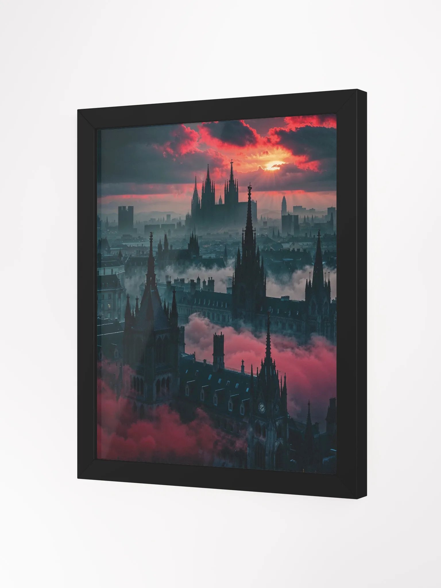 Crimson Veil Over Eldergarde Framed Print product image (7)