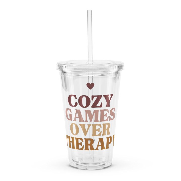 Cozy Games Over Therapy Double Wall Tumbler product image (1)